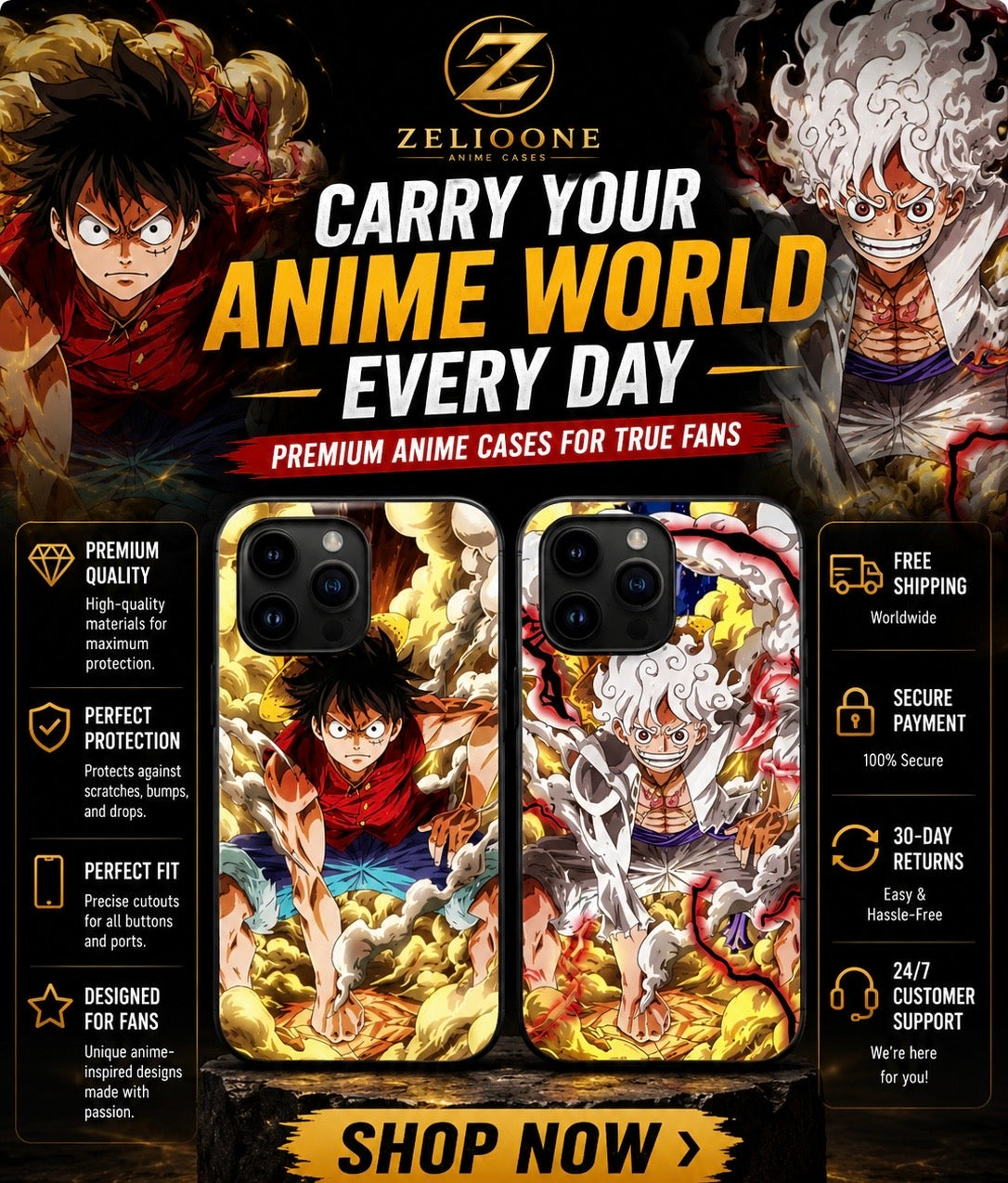 One Piece 3D Anime Case for iPhone🏴‍☠️