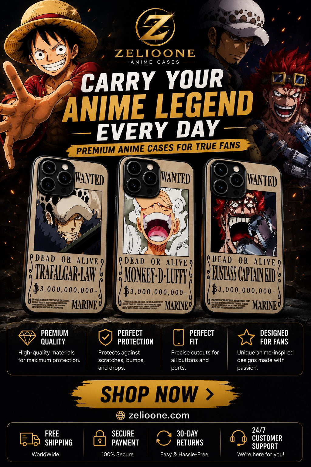 One Piece 3D Anime Case for iPhone🏴‍☠️